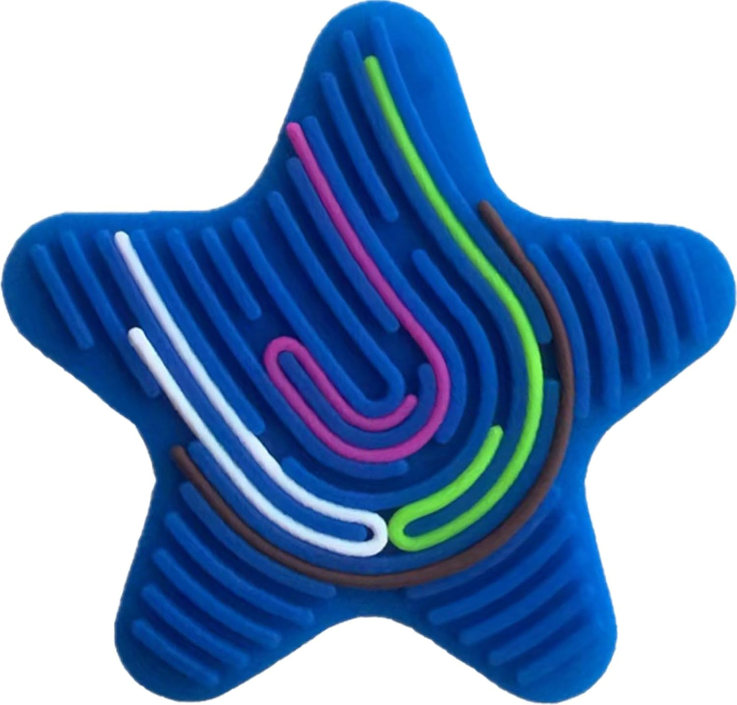 Sensory Activity Board,Double Side Silicone Calm Down Fidget Toy,Silent No Mess,Anxiety Relief Stress,ADHD & Autism,Portable with Travel Bag & 10 Strings (Pentagram Orange and Heart Blue)