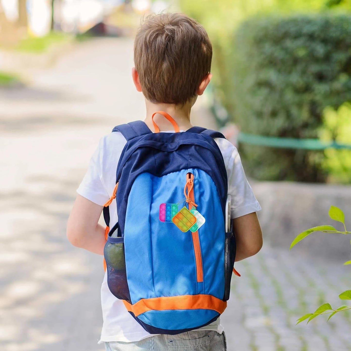 15 Pcs Mini Pop Bubble Fidget Toys for Party Favors, Small Silicone Pop Keychain Bulk for Classroom Prizes,Goodie Bag Stuffers Christmas Valentine Gifts for Kid Student