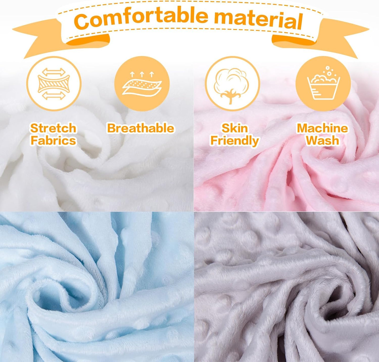 Custom Crib Bedding Set - Woodland Animals Design Personalized Name Baby Nursery Bed 3 Pcs Set - Chic Soft Blanket with Dotted Backing, Sheet, Pillowcase for Newborn Girls Boys Gifts Color13