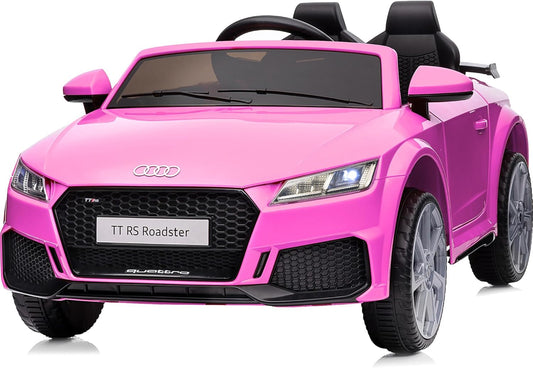 Licensed Audi TTRS Electric Kids Car, 12V Kids Ride-on Toy Car for Toddlers with Remote - Pink