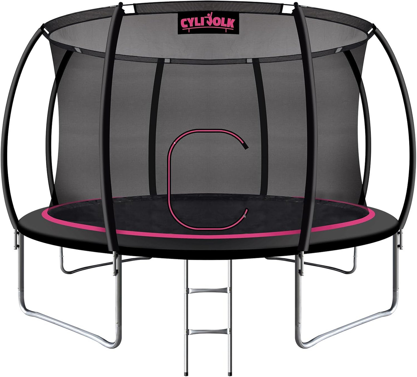 Trampoline for Kids, Heavy Duty Recreational Trampolines Toddler Trampoline with Enclosure Net Ladder Indoor Outdoor Trampoline CPC Approved