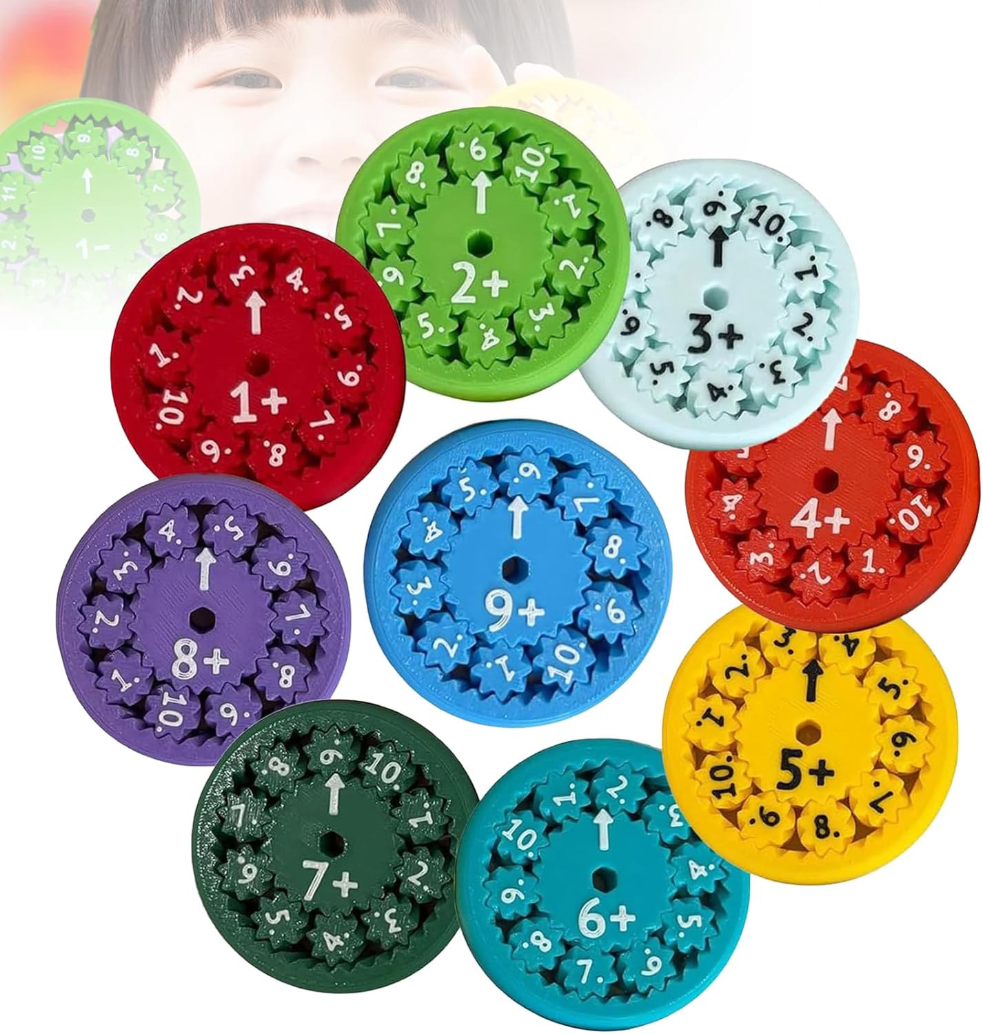 Math Fidget Spinners, Math Fact Fidget Spinners, Educational Math Fact Fidget Spinners, Math Fidget Toy, Fidgeters Who are Learning Math (Add Or Subtract 9pcs)