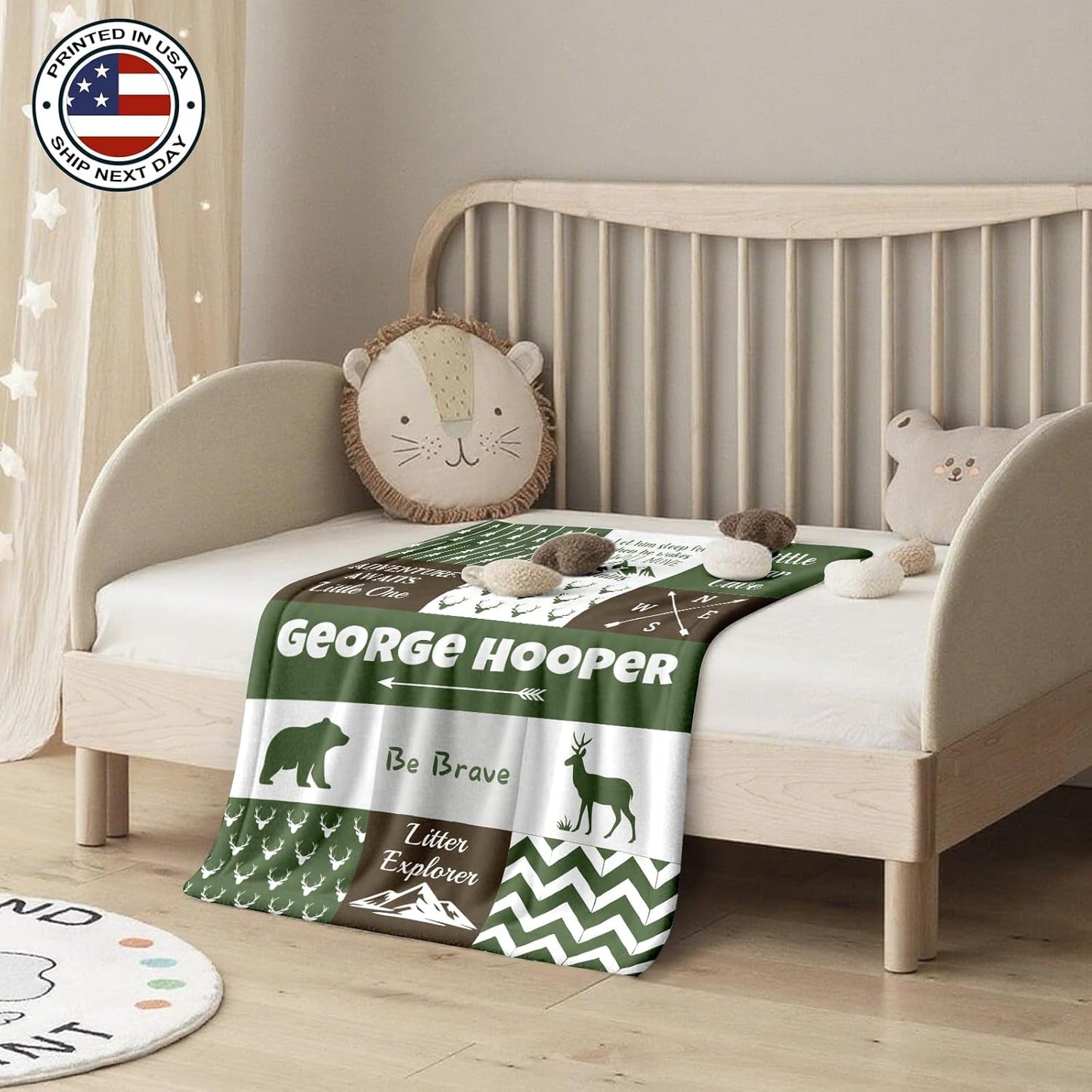 Ship Next Day, Personalized Baby Blanket – Printed in USA, Custom Baby Blanket for Boys & Girls, Baby Blanket with Name, Baby Shower, Easter, Christmas, Birthday Newborn & Toddler Gifts, Baby Gifts