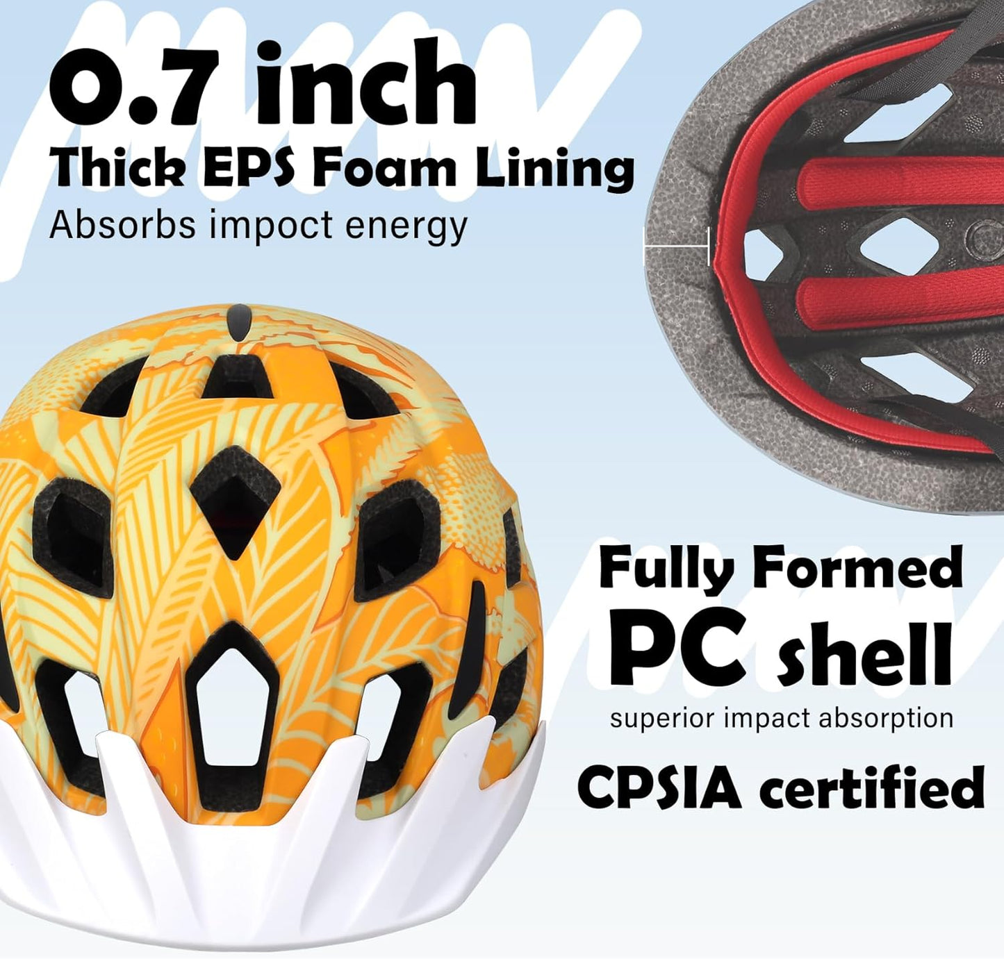 Kids Bike Helmet, 2 Size Adjustable for Youth Toddler Boys & Girls 3-5-8-10-12-14 Years, Child Helmets with Visor for Skating Cycling Scooter