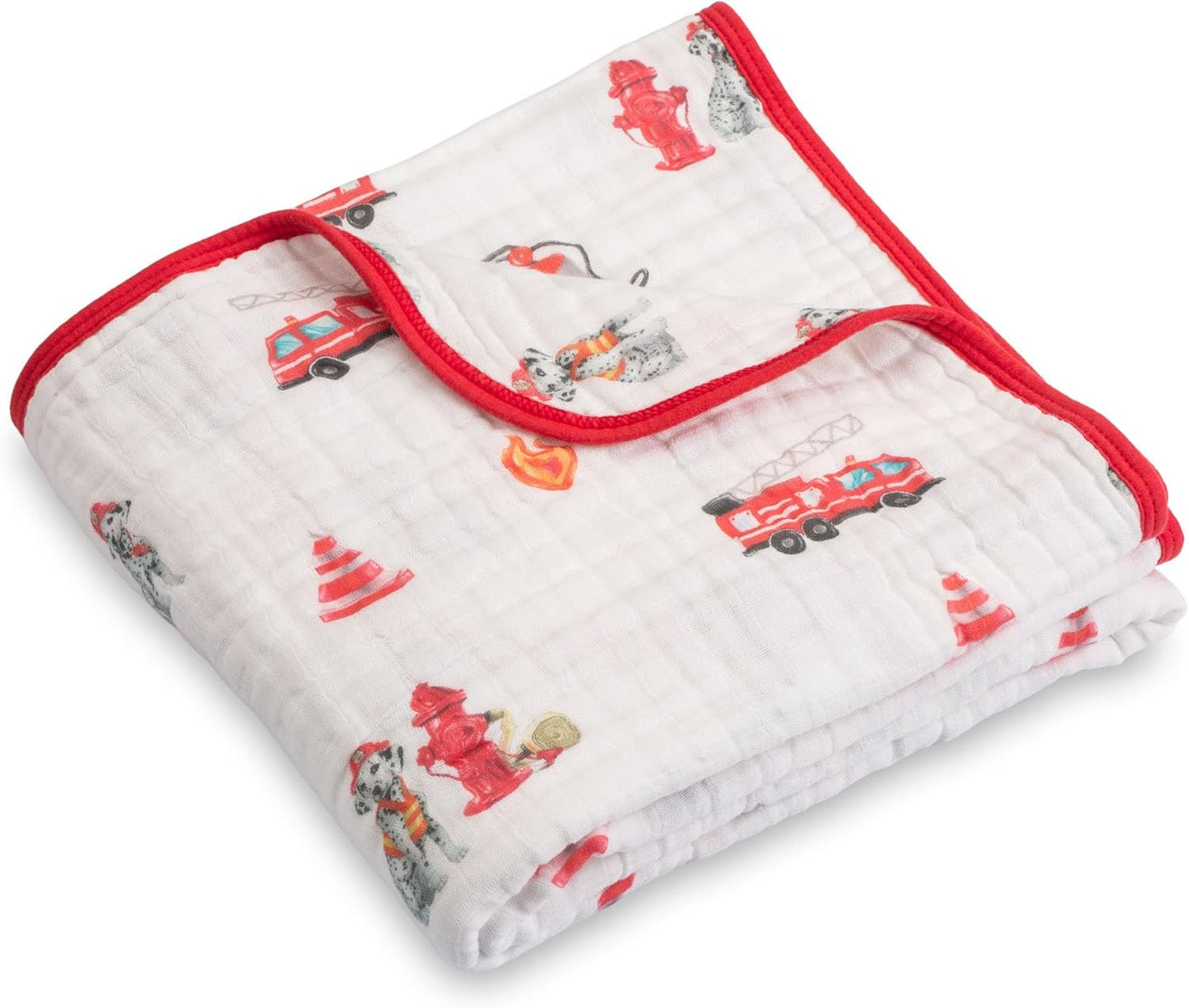 LollyBanks Muslin Baby Blanket 100% Organic Cotton, Muslin Quilt Lightweight, 6 Layers Baby Blankets 47"x 47", Toddler Blanket for Boy and Girl, Nursery Receiving Blankets (Dogs Print)