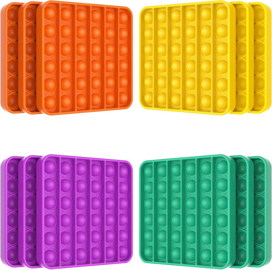 12 Pack Fidget Toys,Push Pop Fidget Sensory Toys Set,Stress Relief Gifts for Kids & Adults,Pop Bulk & Party Favors Toddler Toys for Easter Gifts,Party Supplies,Classroom Prizes