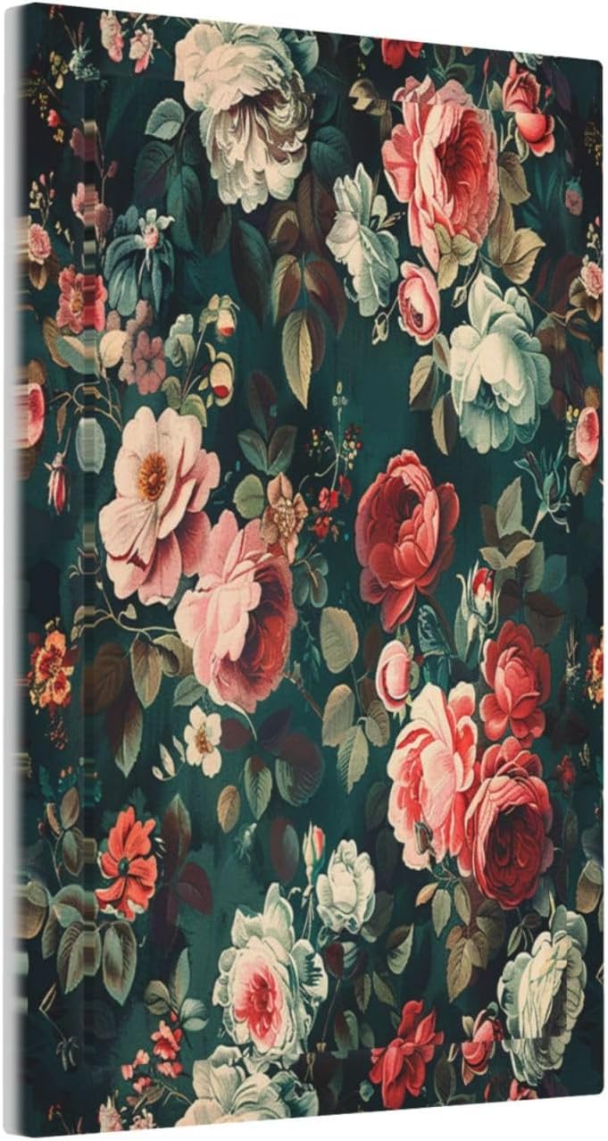 Light Switch Cover Plate Baroque Vintage Peony Flower Floral 1 Gang No Device Blank Electrical Wall Plates Faceplate Decorative Switch Plate for Bedroom Farmhouse Decor