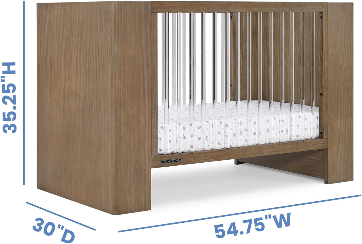 Delta Children Aerin 4-in-1 Convertible Crib - Greenguard Gold Certified, Aged Oak