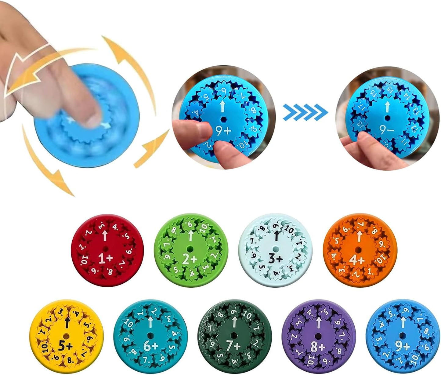 2024 New Math Fidget Spinners, Math Fact Fidget Spinners for Fidgeting Funny Learning Math Spinner(Addition Subtraction)