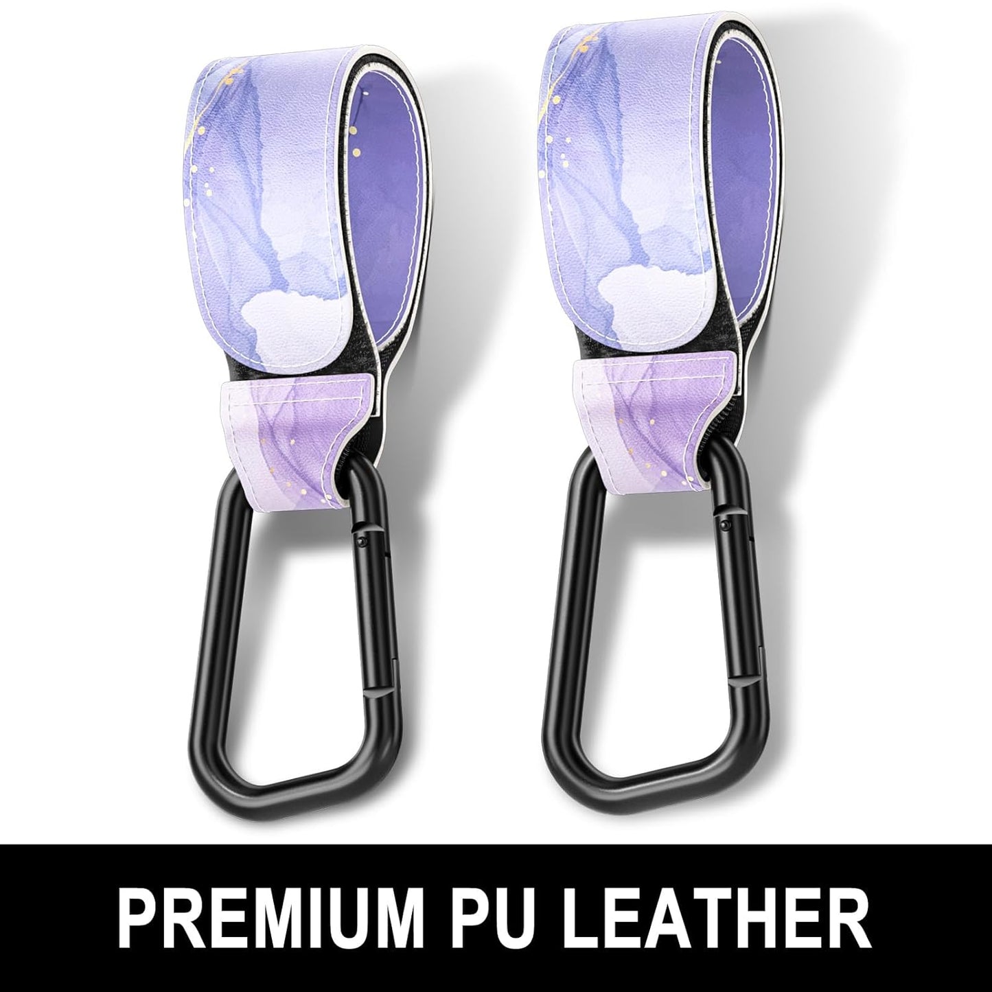 Baby Stroller Hooks for Hanging Bags, Universal Stroller Clips Accessories, Mommy Hook for Diaper Bag, Shopping Cart, Purse, Backpack - 2 Pack, Dream Purple