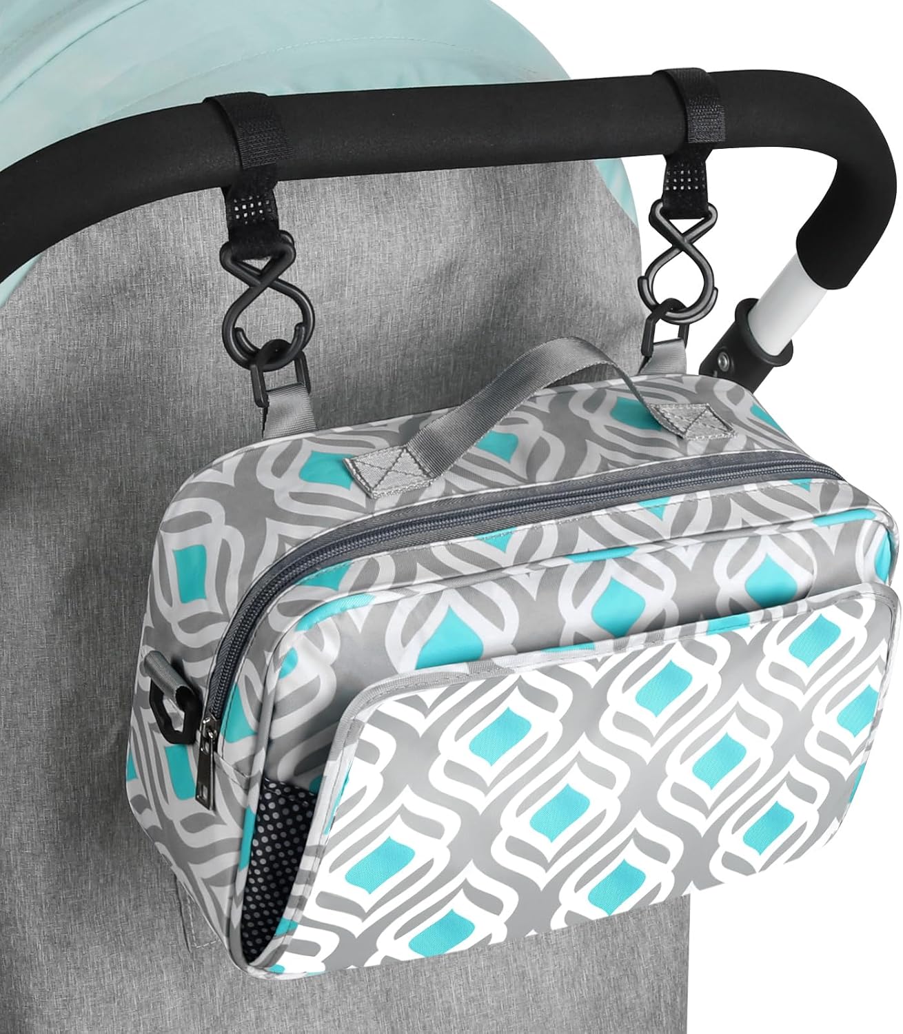 Accmor Stroller Organizer, Universal Stroller Organizer with Insulated Cup Holder Pocket, Dual Purpose Large Capacity Stroller Bag Caddy, Stroller Accessories Fits for Uppababy, Doona, Nuna Strollers