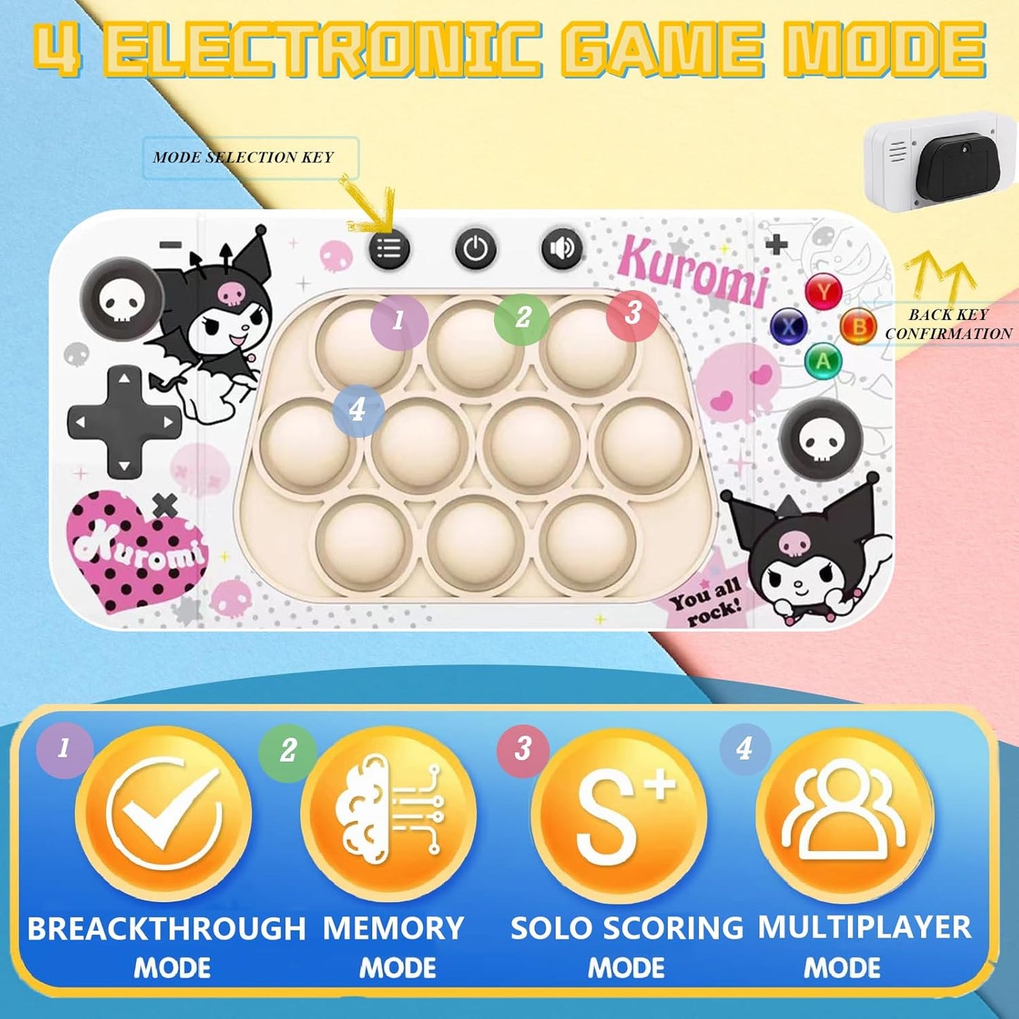 Creative Stress Relief Toys, Decompression Breakthrough Puzzle Pop Button Gopher Game Machine, Novelty Fidget Toys Party Favor Gifts for Kids Adults, Toy for 3+ Year Old (Spirit)