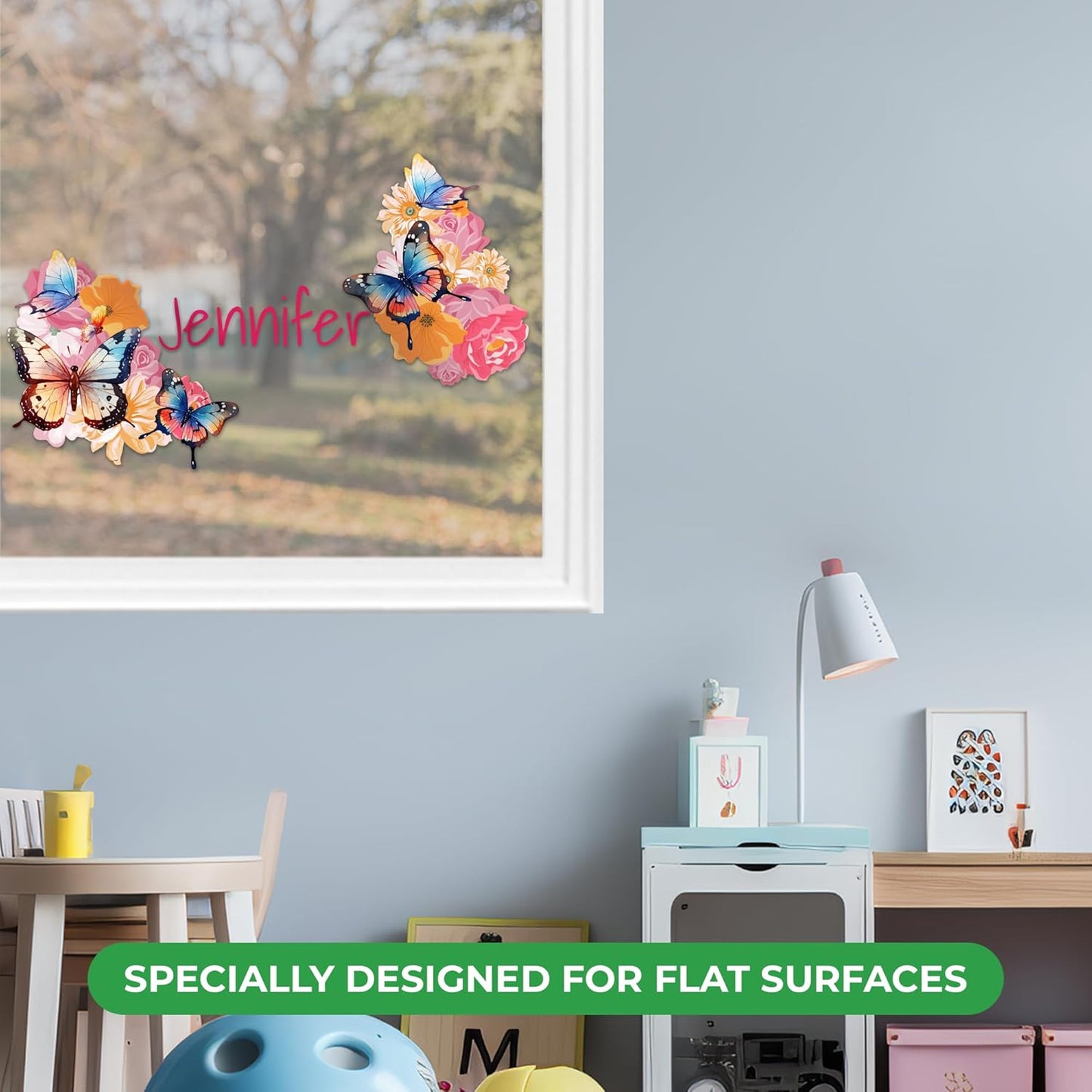 Personalized Name Butterfly Wall Decal for Girls Room and Baby Nursery - Pink Decorations for Birthday (C. Garden Butterflies)