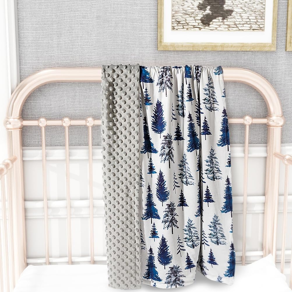 4 Pack Soft Woodland Baby Blankets（30“X40 for Unisex Girls or Boys Breathable Gender Neutral Nursery Double Layer Blankets with Dotted Backing and Animals Printed for Newborn Toddlers (Animal Print)