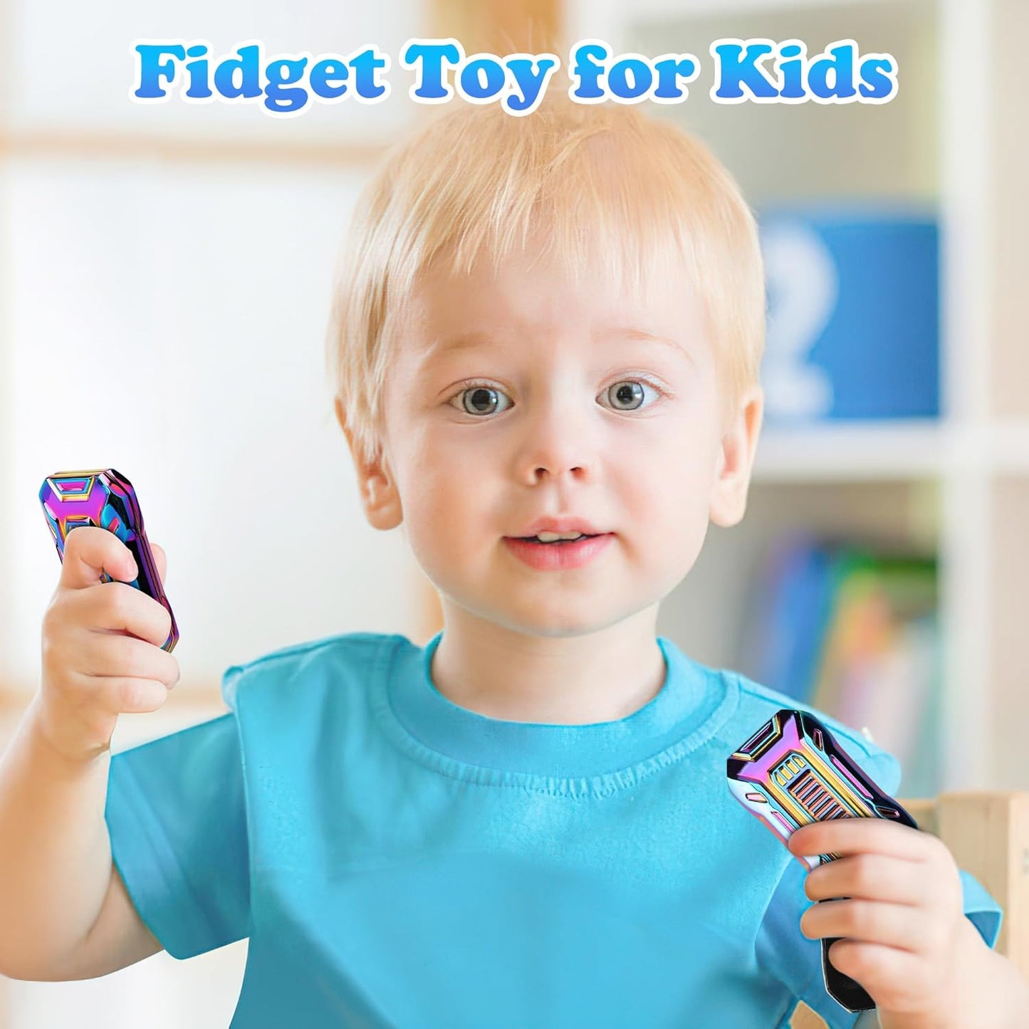 Slider Fidget Toy, Metal Fidget Toys for Adults Fidgets, Rainbow Fidget Toys for Kids, Teens, EDC Fidget Toys for Anexity, ADHD, Stress Relief Items for Adults (A-Rainbow)