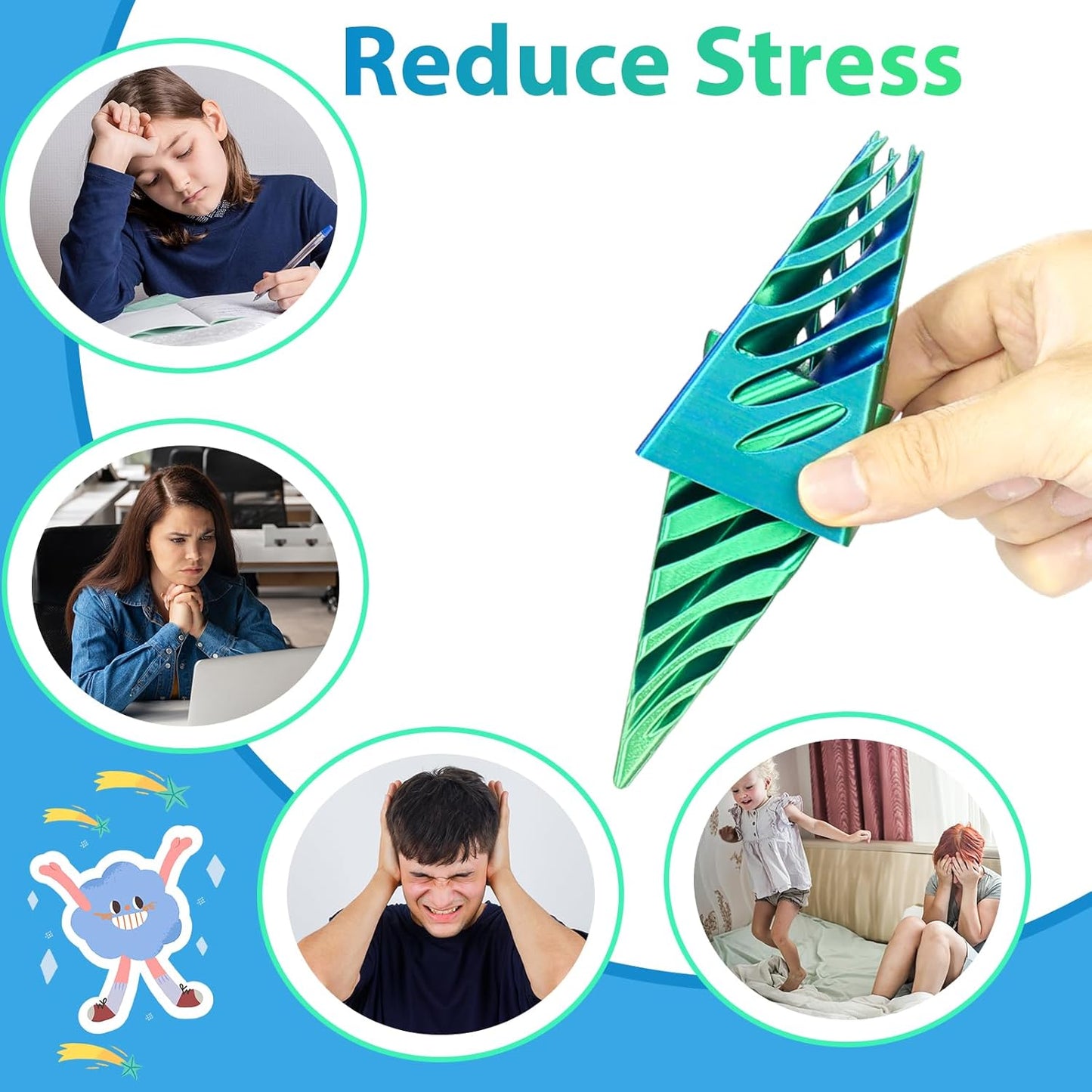 Impossible Pyramid Passthrough Sculpture 3D Printed Spiral Cone Fidget Toy for Adults Kids, Infinity Spiral Tree, Christmas, Halloween, Thanksgiving, and White Elephant Gifts (Green)