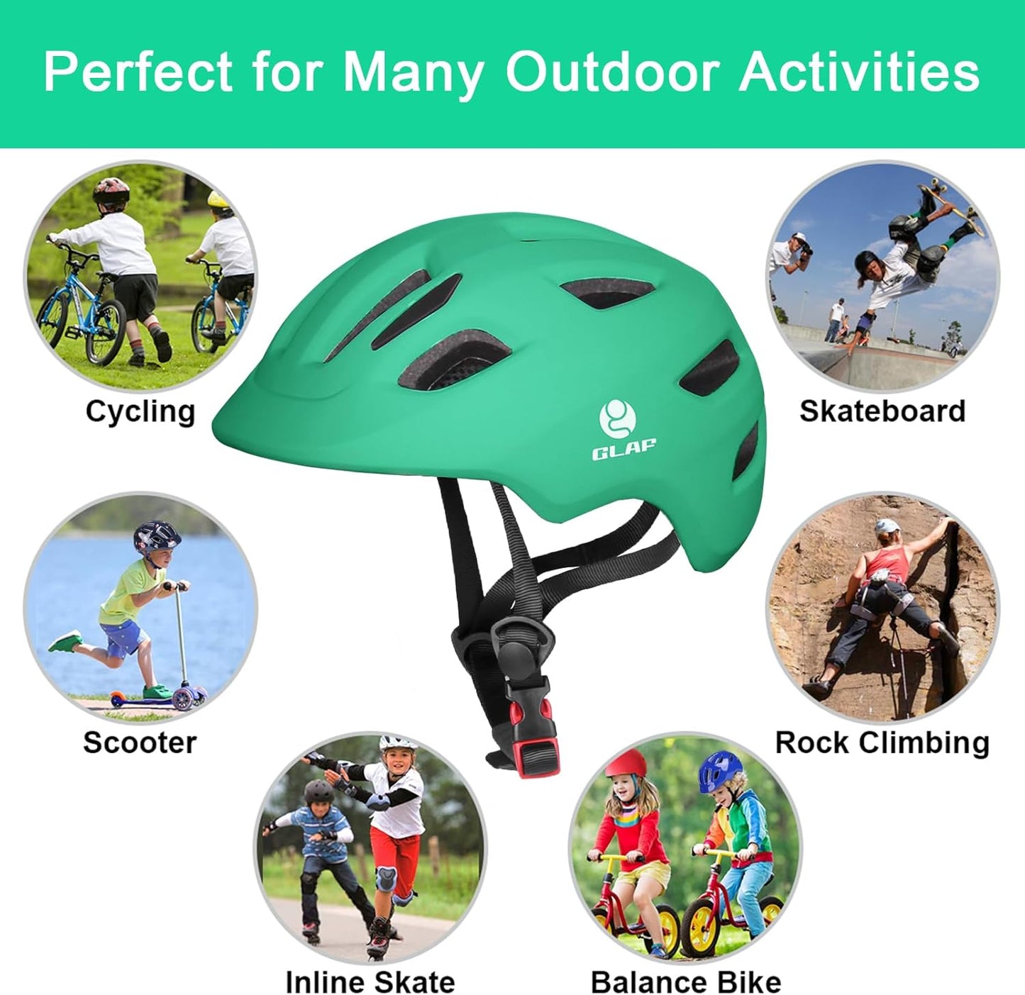 GLAF Baby Bike Helmet Toddler Helmets for 1 Year Old and up Infant Girls Boys Multi Sport Adjustable for Scooter Bicycle Kids Youth Child Skateboard Safety Cycling