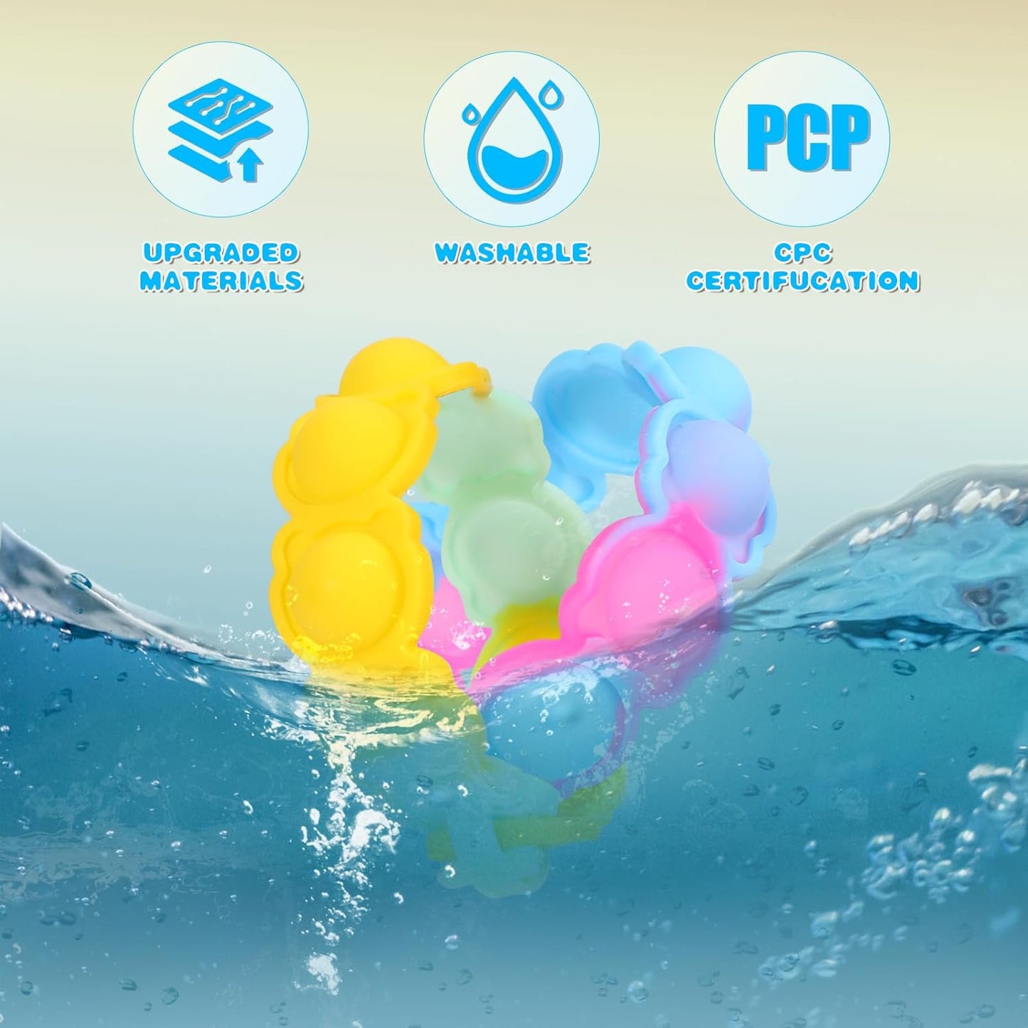 36 PCS Pop Bracelet it Fidget Toys Pack, Fidget Bear Bracelet Birthday Party Gifts, Decompression Wristband with Autistic & ADHD,Fidget Wristband as Return Gifts for Kids, Fidgets Novelty Girls Toys