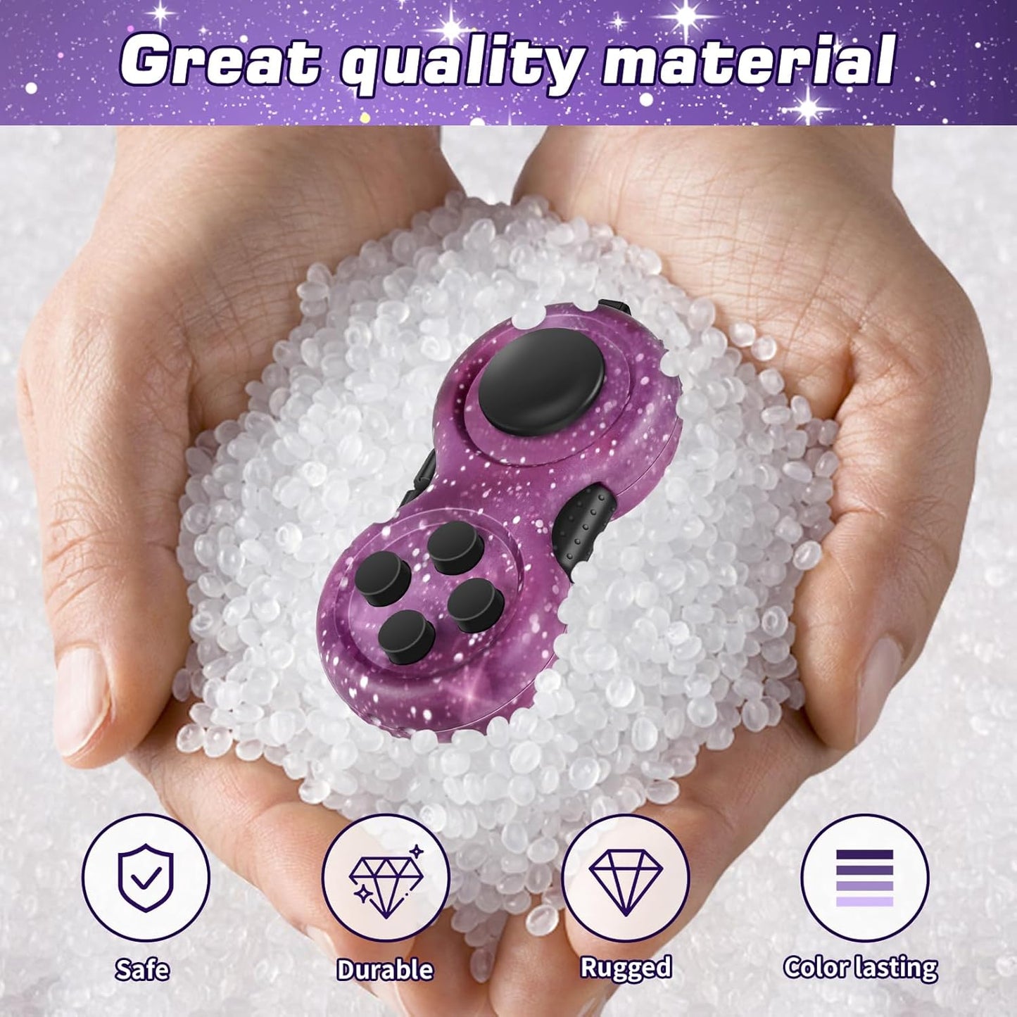 WTYCD Original Fidget Toy Game, Rubberized Classical Controller Fidget Concentration Toy with 8-Fidget Functions and Lanyard - Excellent for Relieving Stress and Anxiety