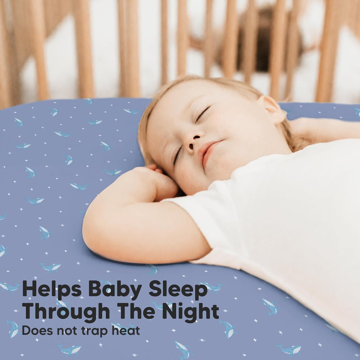 KeaBabies 2-Pack Baby Crib Sheets for Boys, Girls - 52x28 Viscose Derived from Bamboo Toddler Bed Sheets Neutral, Fitted Crib Mattress Cover for Standard Baby Bedding, Soft & Cozy (Marine Muse)