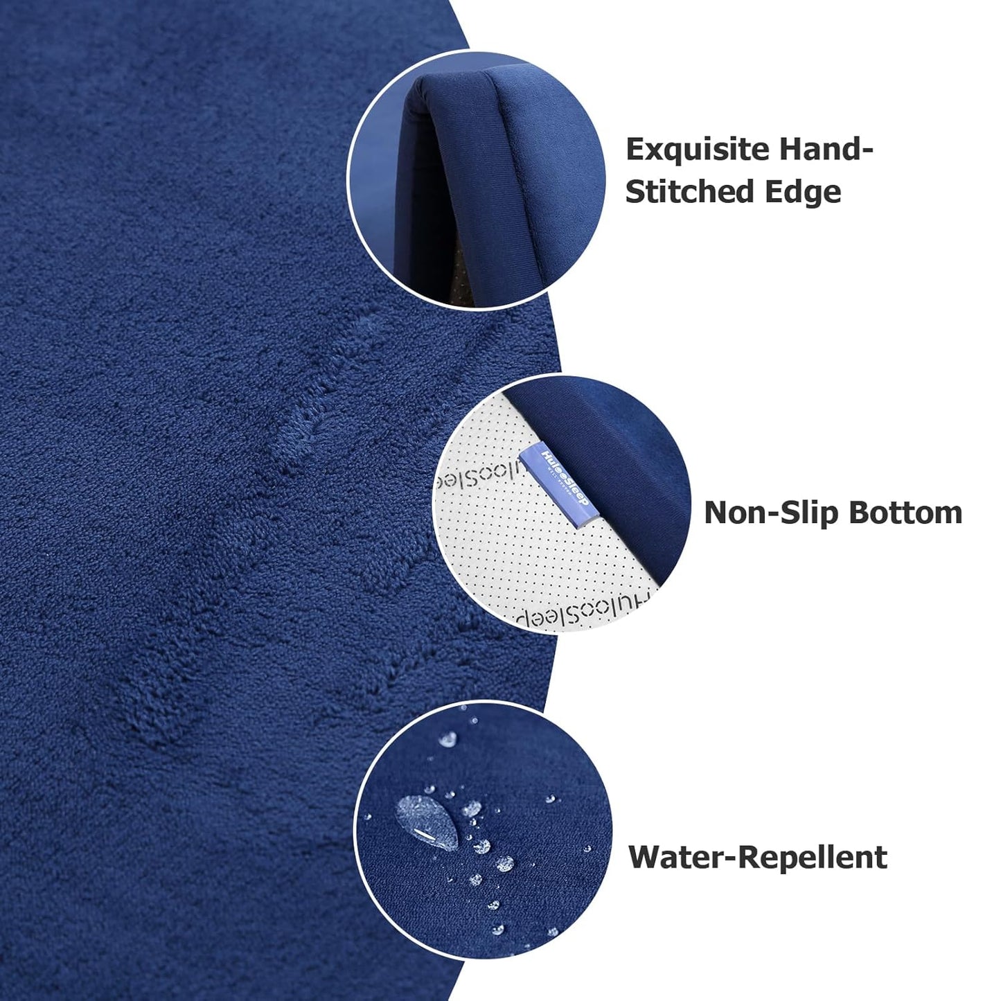 Baby Play Mat for Floor,1.3" Thick Elasti-Foam 74×50 Playpen Mat for Toddlers Infant kids,Water-Repellent Soft Coral Velvet for Tummy Time, Non-Slip Backing for Crawling,Tatami Style(Dark Blue)