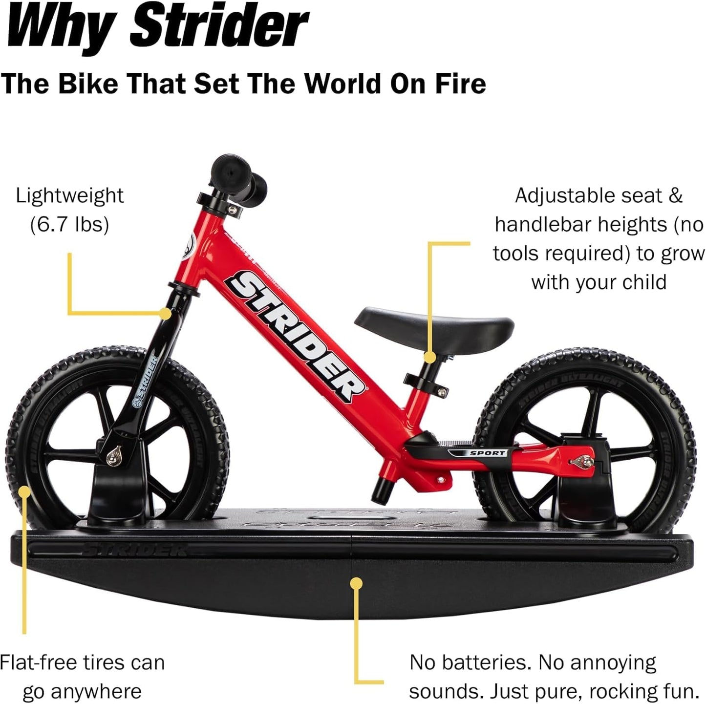 Strider 12” - Helps Teach Baby How to Ride a Balance Bicycle - for Kids 6 Months to 4 Years - Easy Assembly & Adjustments