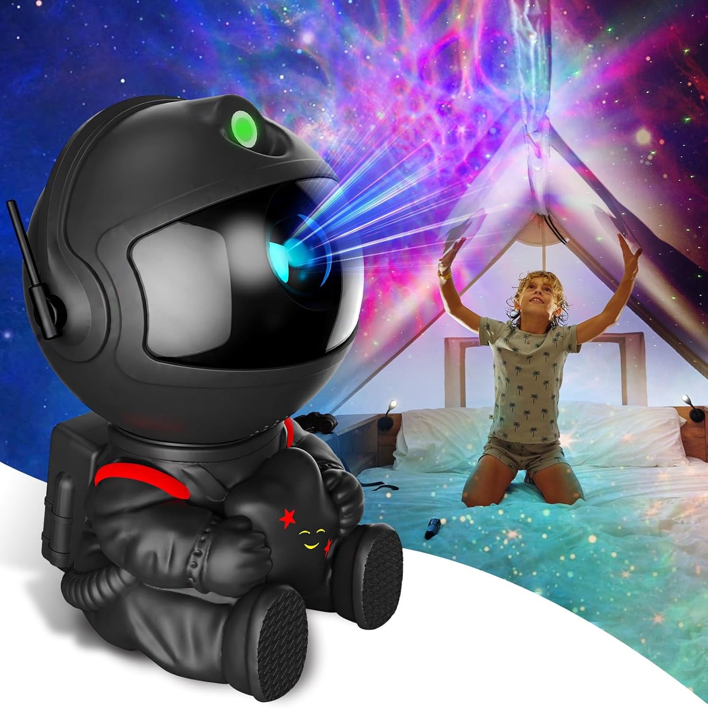 Astronaut Galaxy Projector, Star Projector Galaxy Light, Night Light for Kids, Nebula Ceiling LED Lamp, Room Decor, with Timer and Remote, Gifts for Birthdays