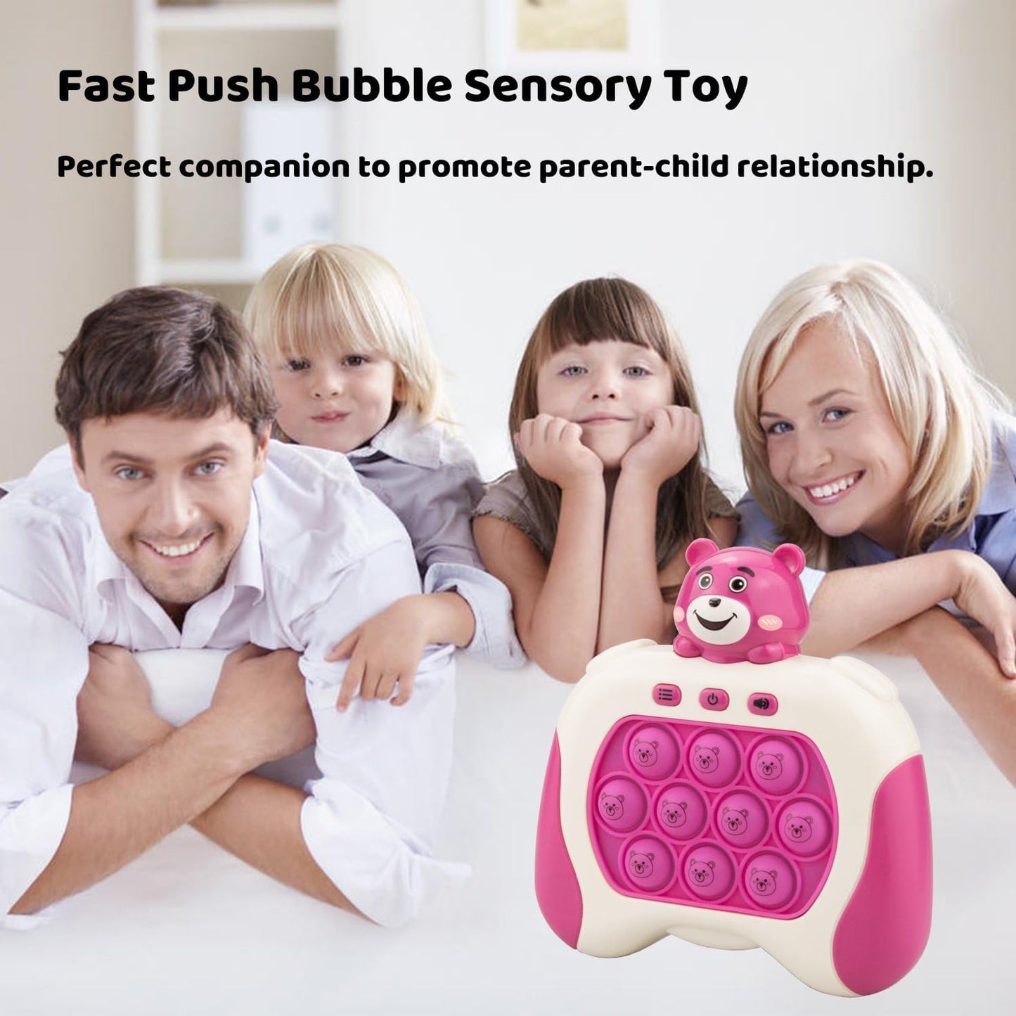 Fast Quick Push Bubble Pop Fidget Toy, Electronic Light Up Game Console, Cool Birthday Present for 6 7 8 9 10-12 Year Boys and Girls Pop Up Stress Relief Toy, Concentration Speed Puzzle Game for Kids