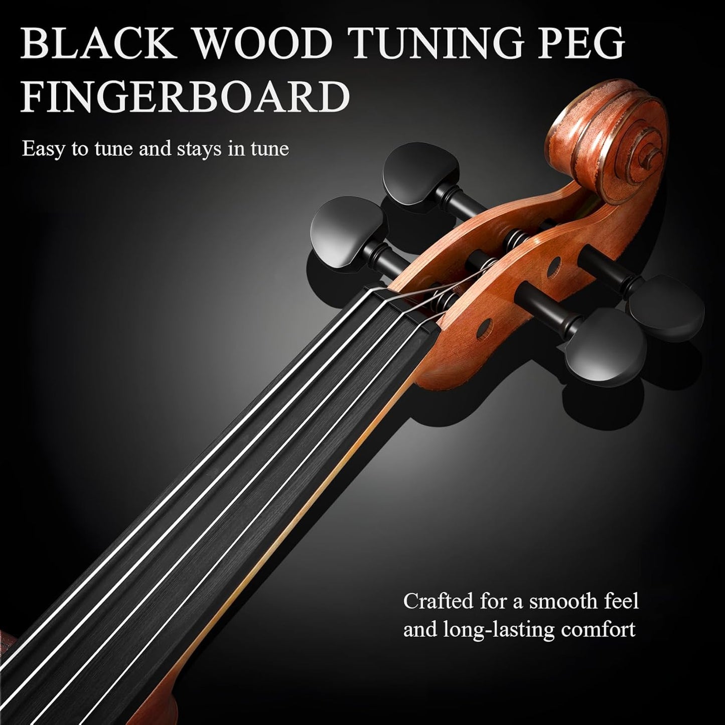 1/8 Beginner Violin Kit, Complete Violin Set with Case, Bow, Rosin, Natural Finish