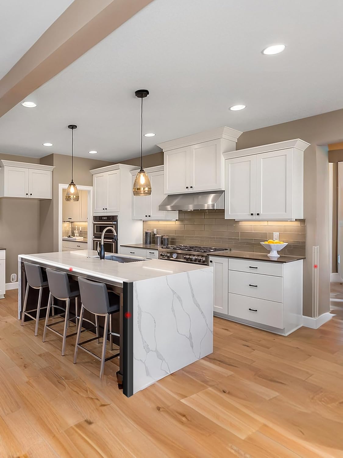 MONOID Wall Corner Protector, 2 PCS Furniture Edge Protection, PC Anti-Bump Guards Avoid Scratching Corner Trim for Door Frame, Table, Countertop, Stair, Self-Adhesive, Black, 1.97IN×35.43IN/5CM×90CM