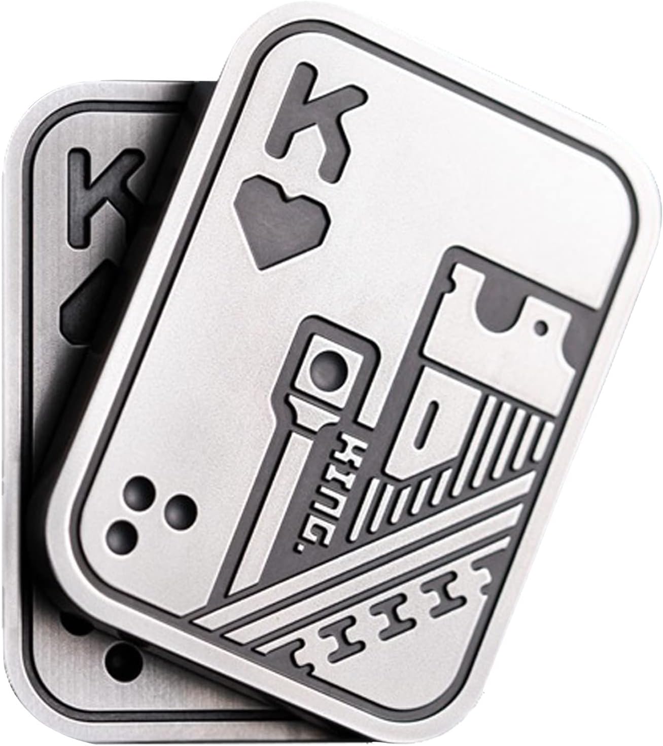 New Decompression Metal Poker Fidget_Slider，Manually Rotate Adult Office Decompression Toys to Relieve Pressure, Tabletop Toys for Adults and, Pressure Novel Toy Gift for Kids or Friends (silveryKK)