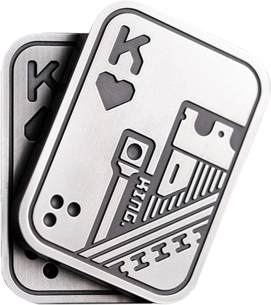 New Decompression Metal Poker Fidget_Slider，Manually Rotate Adult Office Decompression Toys to Relieve Pressure, Tabletop Toys for Adults and, Pressure Novel Toy Gift for Kids or Friends (silveryKK)