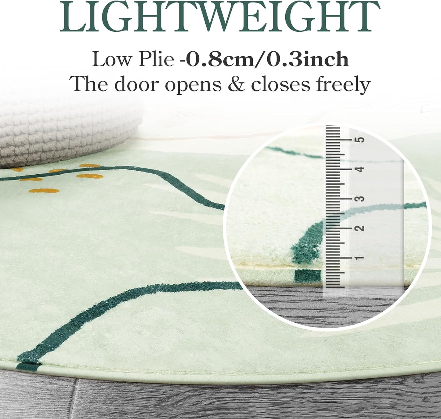 Lahome Green Machine Washable Rugs - 6x9 Rug for Living Room Non-Slip Large Boho Area Rug Lightweight Throw Non-Shed Dining Room Rug, Soft Botanical Print Floor Carpet for Bedroom Classroom Office