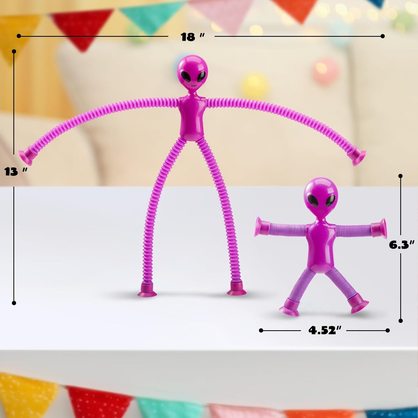 JOYIN Pop Tubes Alien Toys for Kids, 4 Pcs Sensory Toys for Year Old Ages 3 4 5 6 7 8 9 10 Fidget Toys Birthday Gift for Toddler Boys Girls Adults Travel Toys Stocking Stuffers Party Favors