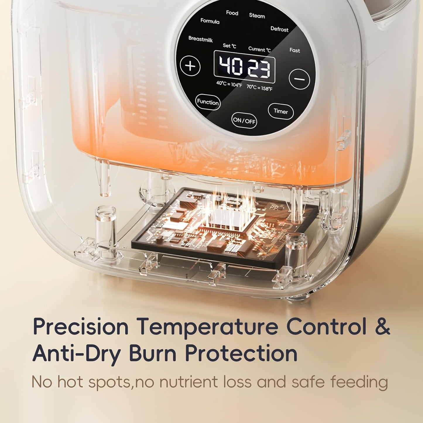 Baby Bottle Warmer, Felizbebe 10-in-1 Bottle Warmers for All Bottles, Detachable Body for Easy Cleaning, Accurate Temperature Control, Timer, Sterili-zing,Milk Warmer for Breastmilk or Formula