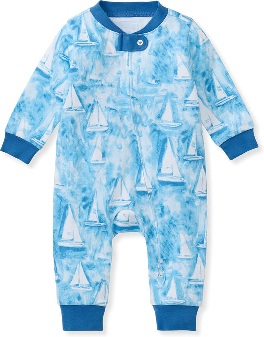 Burt's Bees Baby baby-boys Sleep and Play Pjs, 100% Organic Cotton One-piece Zip Front Footless Romper Jumpsuit Pajamas