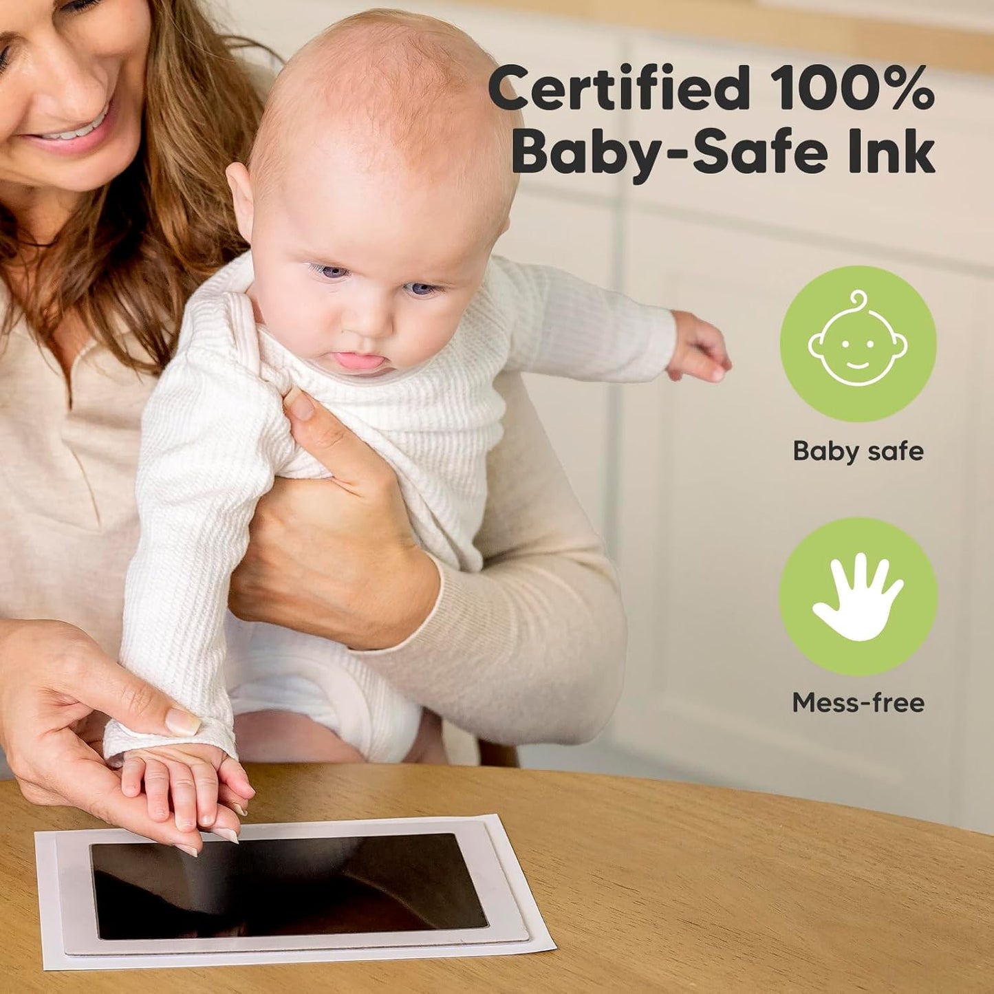 1-Pack Inkless Baby Hand and Footprint Kit - Mess Free Ink Pad for Newborn Keepsake, Dog Nose & Paw Print Kit, Clean Touch Ink Pad for Baby Hand & Footprints, Ideal New Mom Gifts (Jumbo)