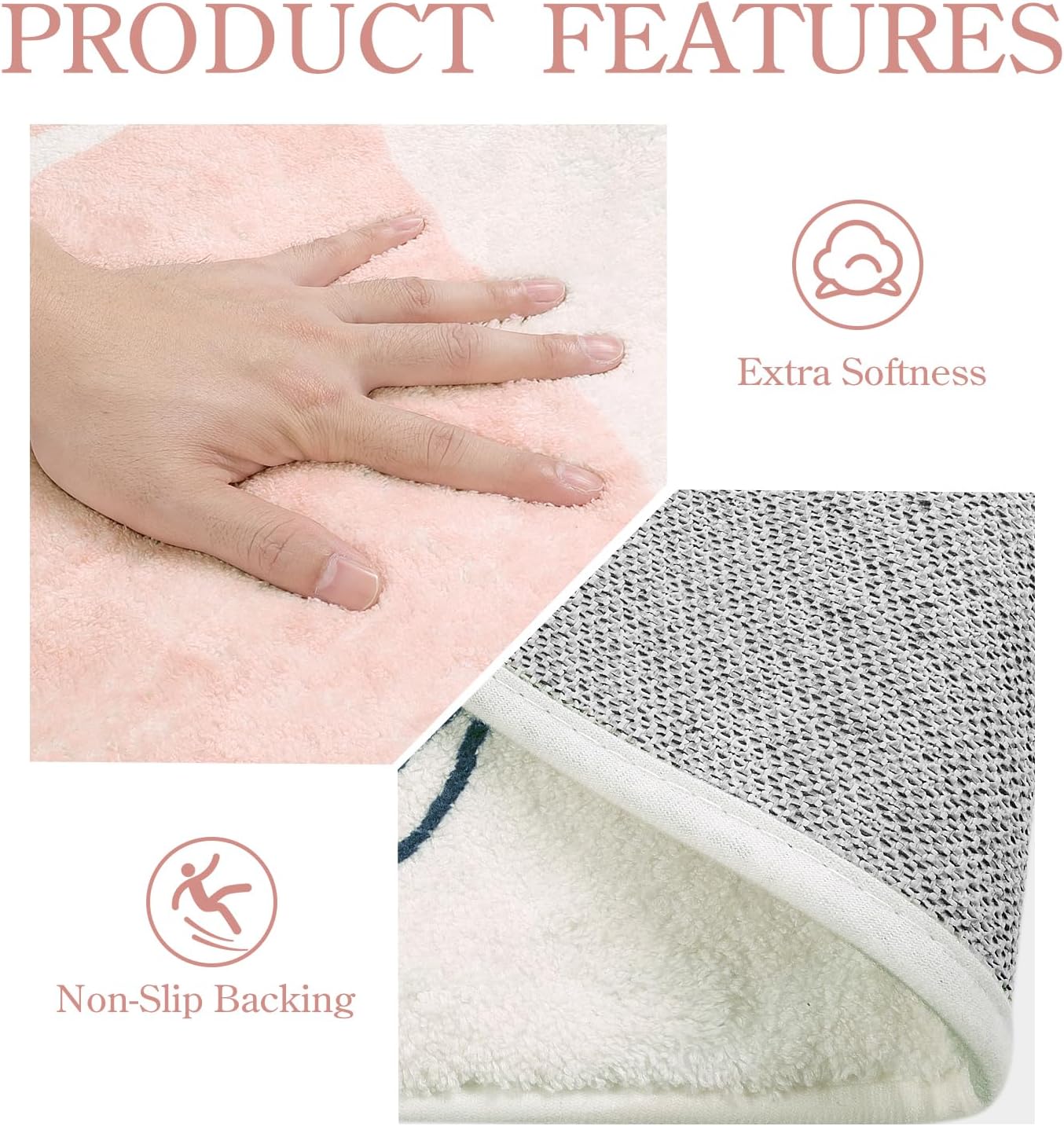 Lahome Pink Carpet for Living Room - 4x6 Area Rug for Bedroom Washable Non-Slip Boho Rug Throw Cute Soft Nursery Kids Rug, Abstract Botanical Print Indoor Rugs for Kitchen Entryway Laundry Dining Room