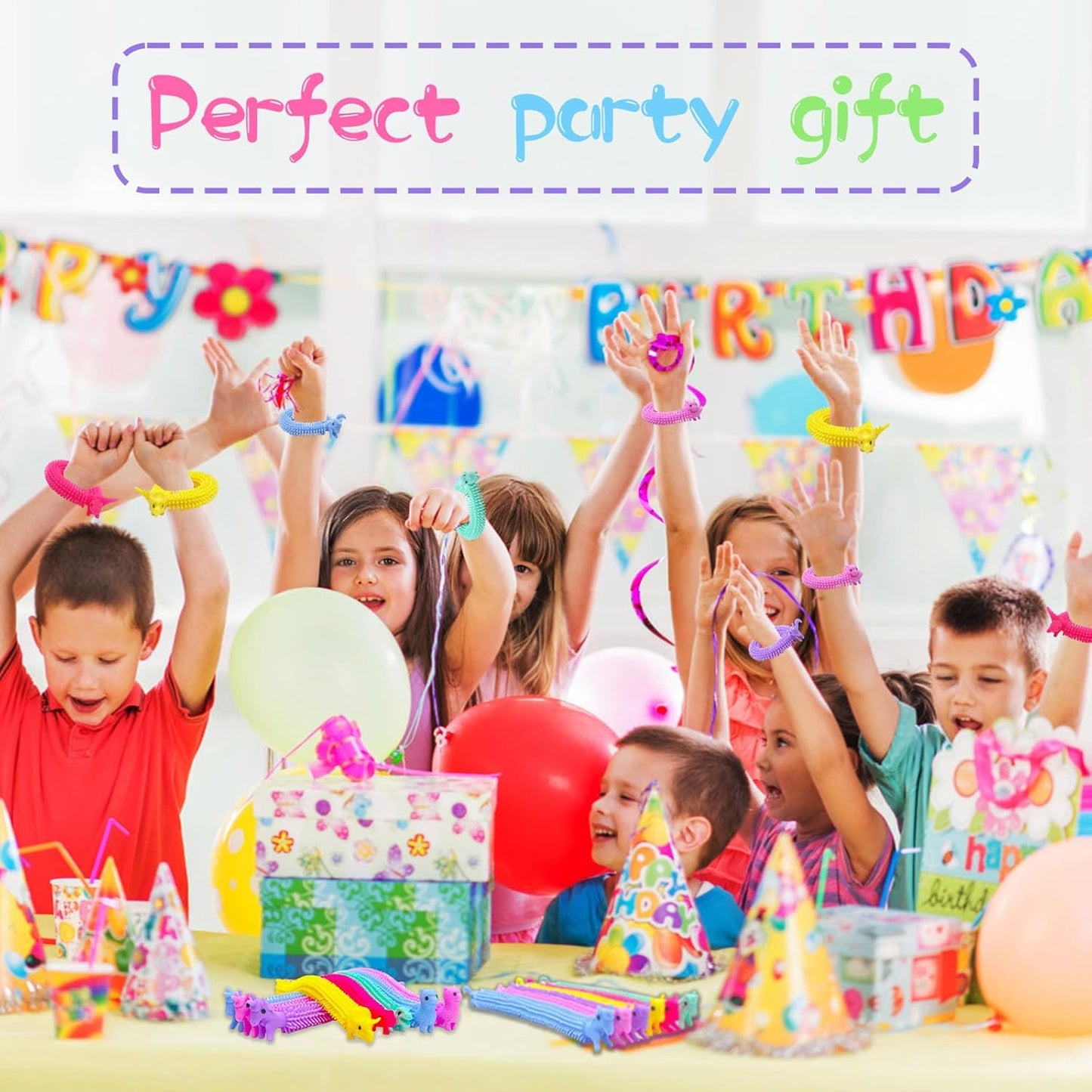 30 PCS Stretchy Fidget Toy,Sensory Fidget Worm Stretch Toys,Muticolor Stretchy Strings Toy for Stress Relief, Valentine's Day Easter Day Gift,Kids or Adults,Boys,Girls,Calming Party Favors