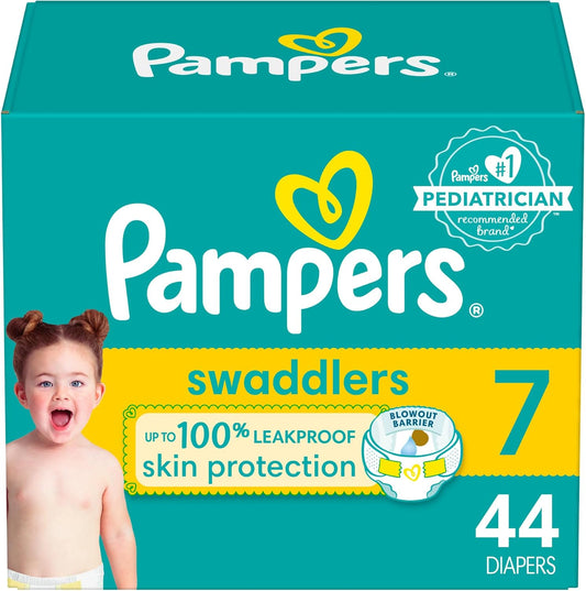 Pampers Baby Diapers - Swaddlers - Size 7, 44 Count, Ultra Absorbent Disposable Infant Diaper