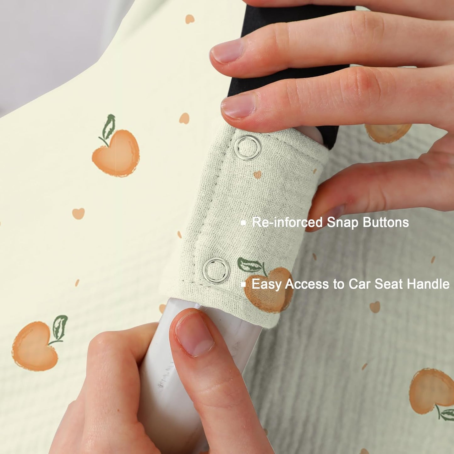 100% Muslin Cotton Car Seat Cover Baby, Carseat Canopy Cover, Universal Fit Stroller Covers for Boys and Girls (Cute Cherry)