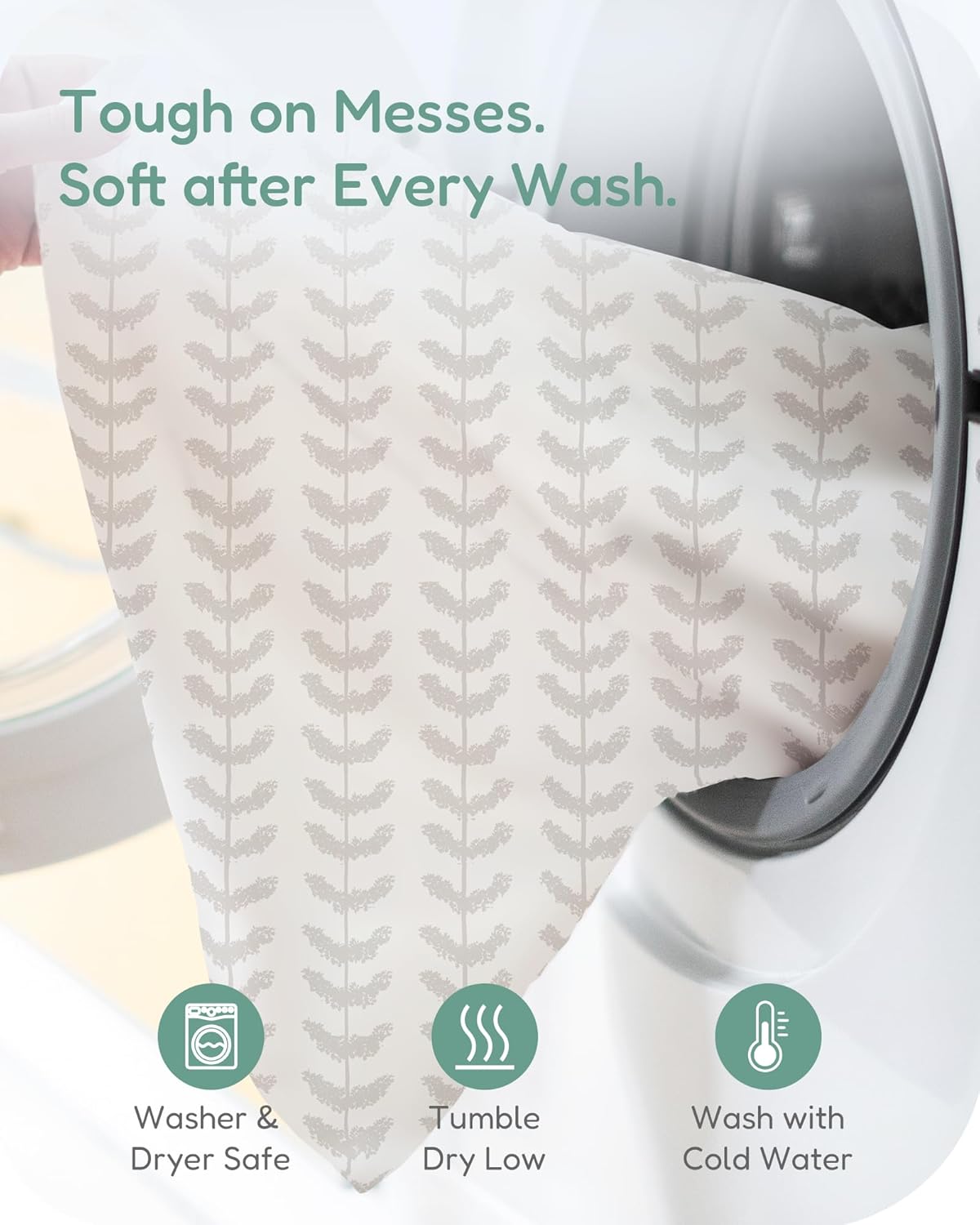 Pack and Play Sheets Fitted, Beige Trees&Leaf Design, Hypoallergenic, Soft and Safe, 2 Pack for Boys and Girls