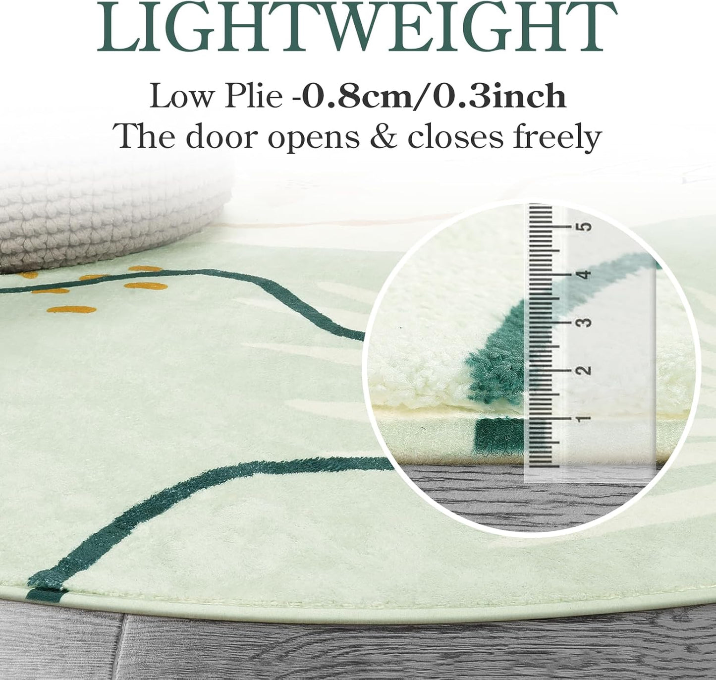 Lahome Green 10x14 Rug for Living Room, Large Washable Area Rug Non-Slip Ultra-Thin Stain Resistant Rug for Dining Room Table, Soft Botanical Print Indoor Rug for Bedroom Office (Green, 10'x14')