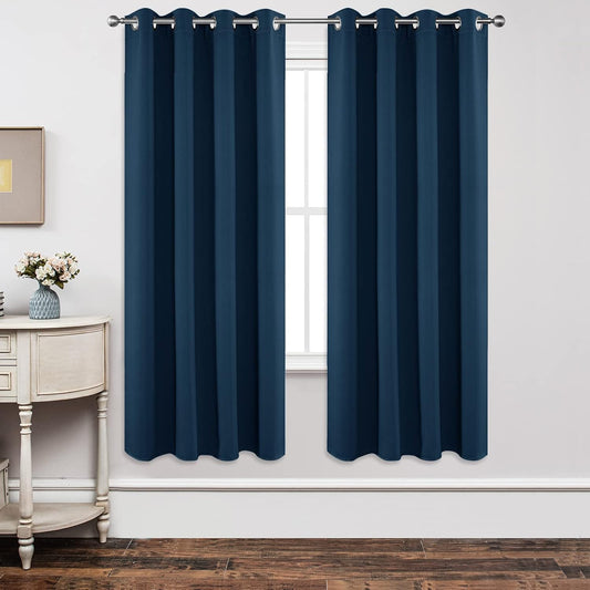 Joydeco Blackout Curtains 72 Inch Length 2 Panels Set, Thermal Insulated Long Drapes 2 Burg, Room Darkening Grommet Drapes for Living Room Bedroom Window