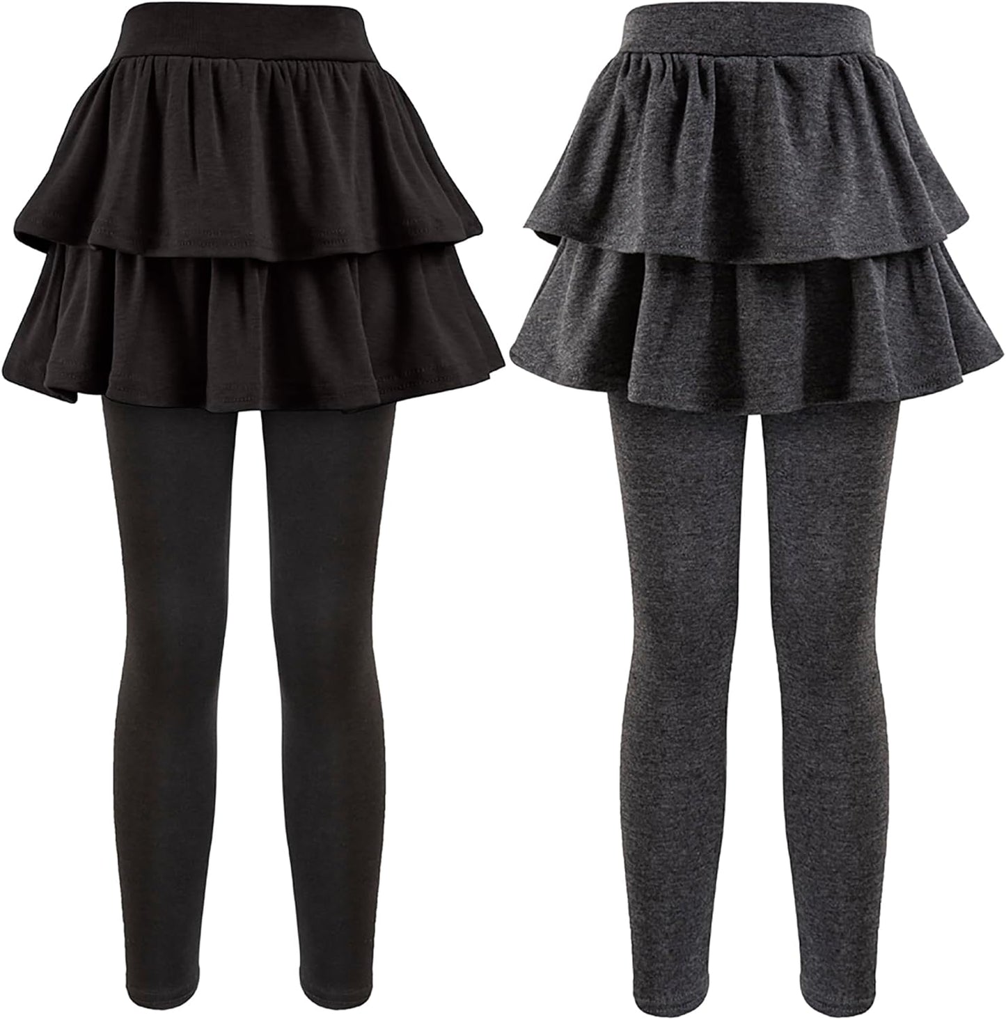 Girls School Uniform Pants Leggings with Skirts Stretch Warm Jegging 4-12 Years