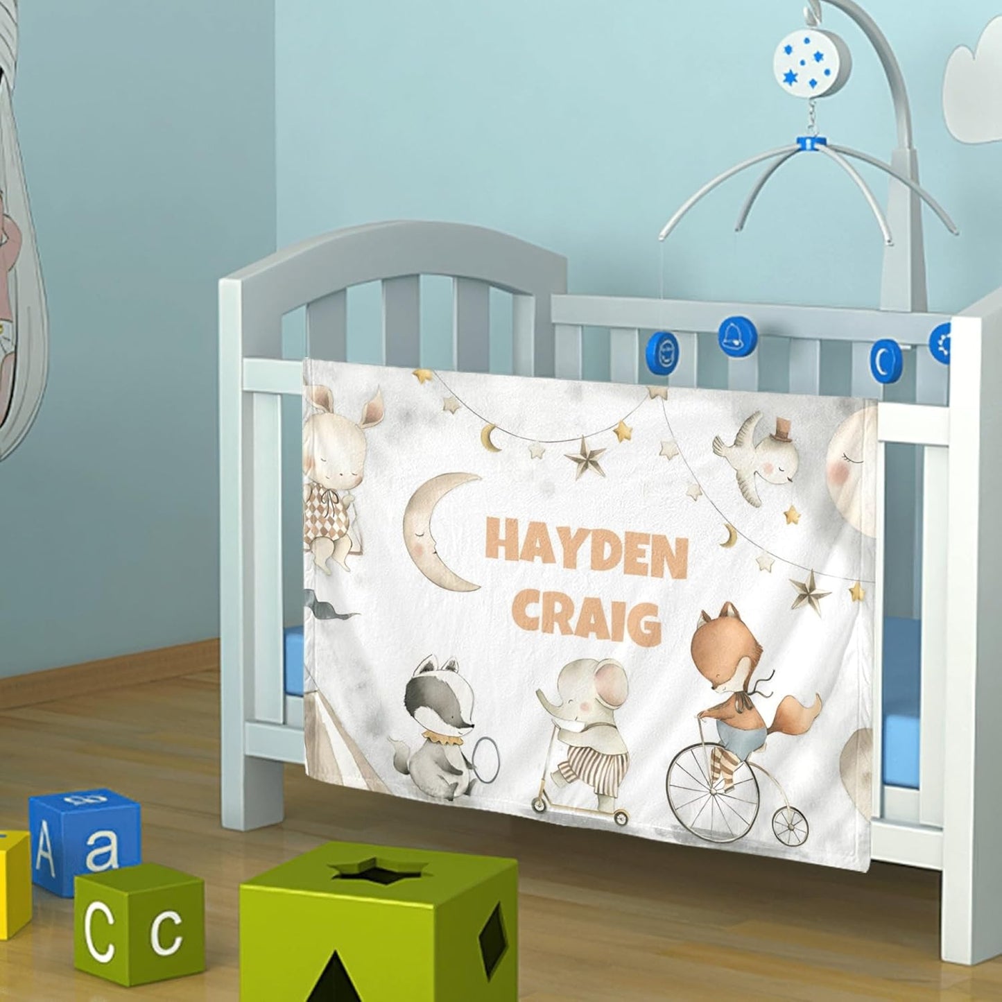 Personalized Baby Blanket, Custom Baby Blanket with Name, Customize Baby Blanket for Baby Girl or Boy, Baby Name Swaddle Blanket for Toddlers Kids Newborn, Best Gift for Baby