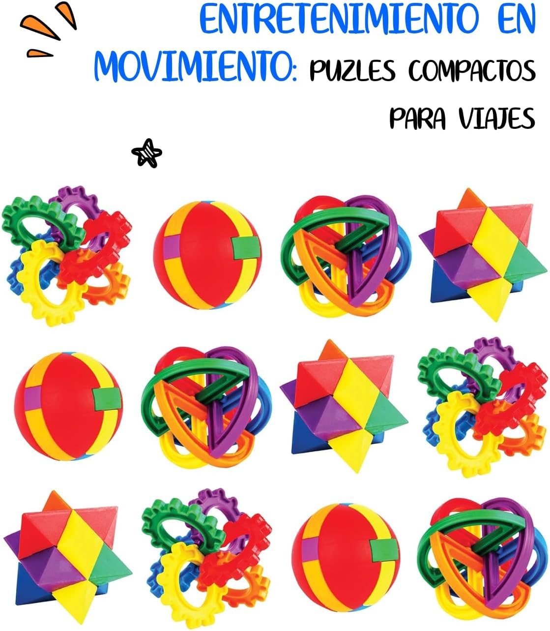 Neliblu Party Favors for Kids, 12 Set (8.82 x 6.69 x 2.91) Fun Puzzle Balls - Goody Bag Fillers-Treasure Box Prizes for Classroom,Fidget Brain Teaser Puzzles Clear Instructional Videos Included