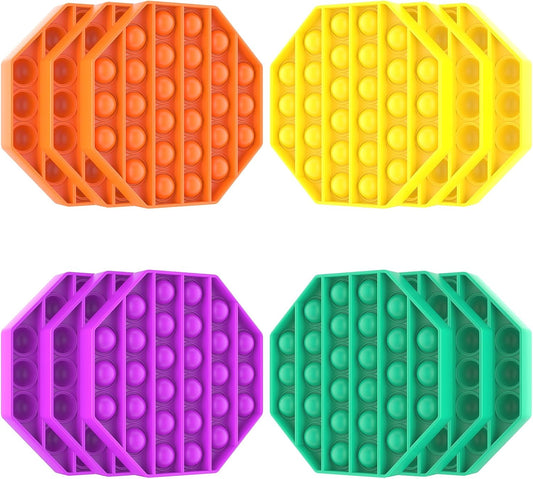 12 Pack Fidget Toys,Push Pop Fidget Sensory Toys Set,Stress Relief Gifts for Kids & Adults,Pop Bulk & Party Favors Toddler Toys for Easter Gifts,Party Supplies,Classroom Prizes