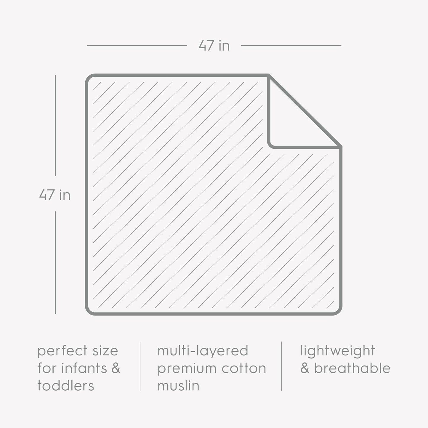 Little Unicorn Original Premium Cotton Quilt | Multi-Layered & Extra-Soft Muslin Fabric |for Babies & Toddlers (Powder Party)