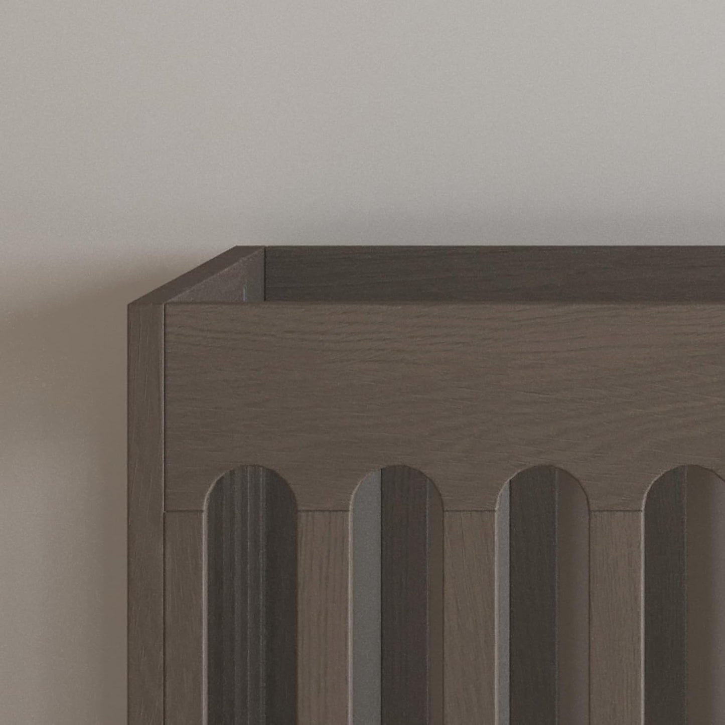 Foundations Boutique Folding Mini Baby Crib - Compact, Portable, Wooden Hotel Crib, Foldable Compact Cribs for Baby & Toddlers - Includes 3" Foam Mattress - Dapper Gray